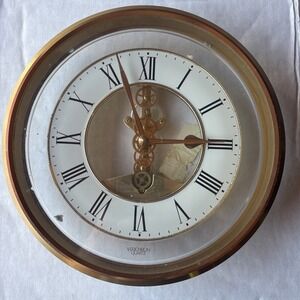 Verichron Skeletonized Roman Dial Wall Clock 9" Round Harris & Mallow Quartz